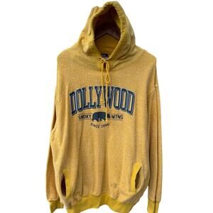 Dollywood Smoky Mountains Bear Dolly Parton yellow hoodie sweatshirt Size XL